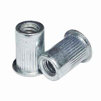 KTI14S 1/4"-20 Knurled Thread Insert, Open End, (.027/.165 Grip), Zinc